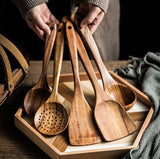 7-Piece Teak Wooden Utensils Set