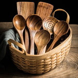 7-Piece Teak Wooden Utensils Set