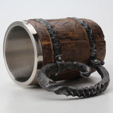 Wooden Barrel Stainless Steel Mug