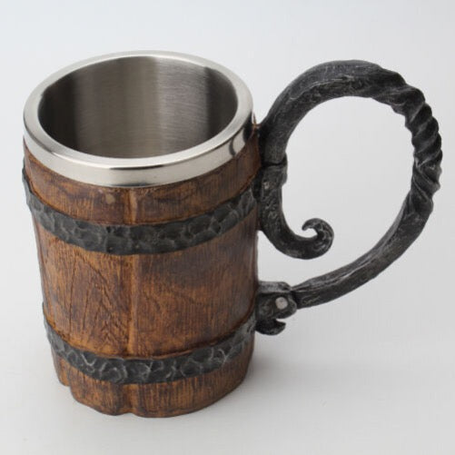 Wooden Barrel Stainless Steel Mug